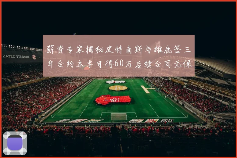 薪资专家揭秘皮特南斯与雄鹿签三年合约本季可得60万后续合同无保障
